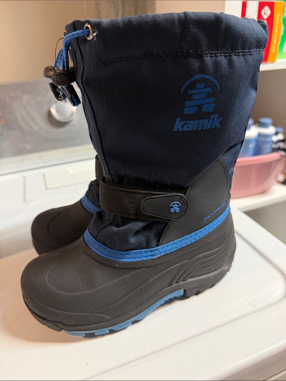 Kamik Kids Navy and Blue Insulated Snow Boots